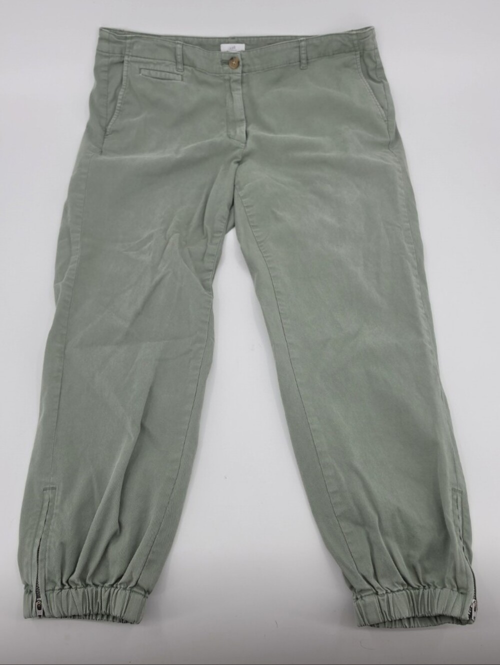 J. Jill Ankle Zip Utility Jogger Pant 14 Sage Green Casual Gorpcore